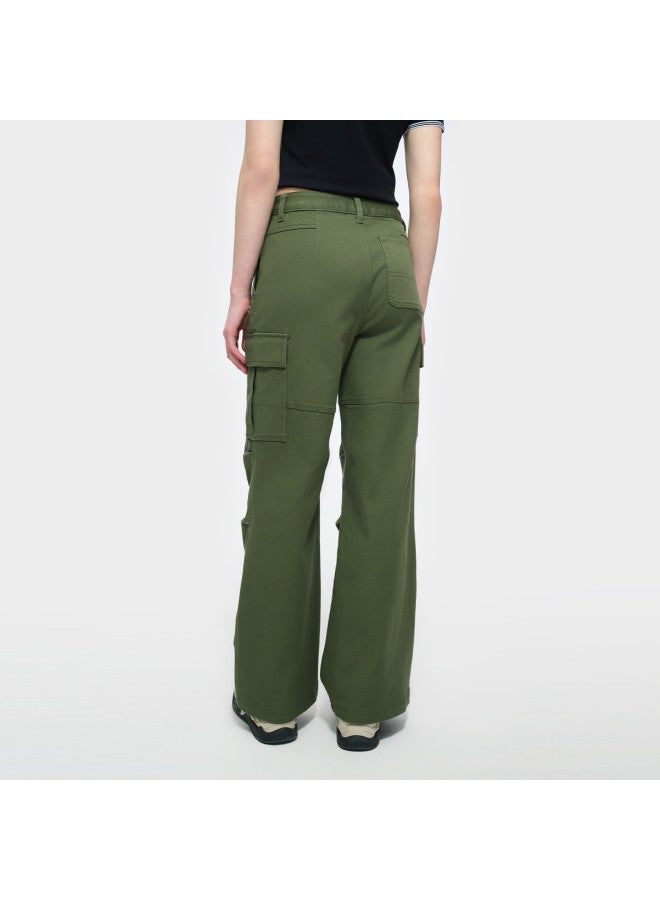 FILA Women'S Fusion Series Fashion Simple Casual Pants Loose Cargo Pants Woven Trousers - Image 4