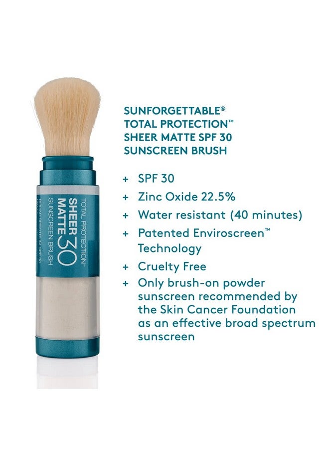 Colorescience Total Protection Sheer Matte SPF 30 Sunscreen Brush For Oily and Acne-Prone Skin, Unscented 0.15 Ounce, Powder - Image 3