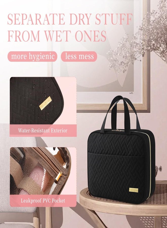 HOTOR Travel Toiletry Bag w/Hanging Hook - Spacious Toiletry Bag Essentials for Women & Men, Makeup Bag/Big Comparment, Waterproof for Travel Accessories, Medium, Black - Image 5