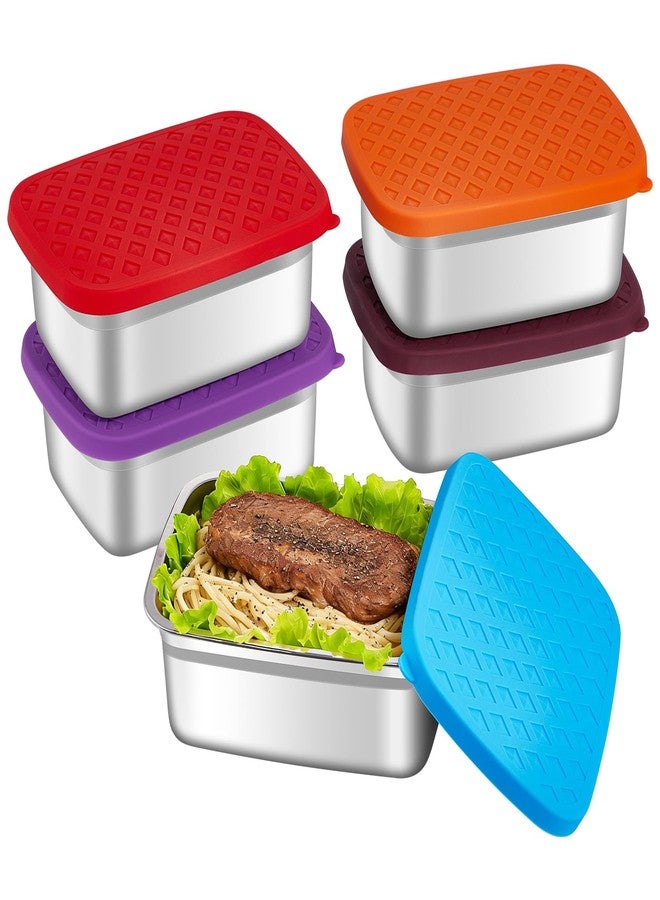 GIUOIDUO 5 Pack Heavy Duty Stainless Steel Food Containers - Extra Thick BPA-Free Storage Boxes with Leakproof Silicone Sealed Lids for Meal Prep - Image 1