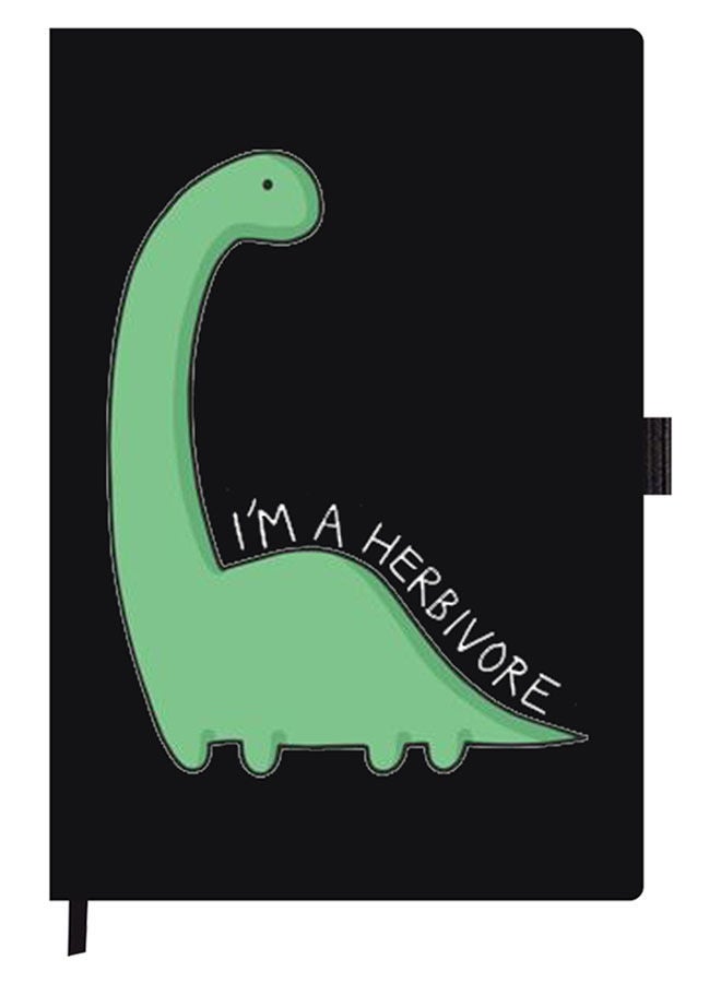 Theodor Designer A5 Thick Black Hardcover Notebook Dino - Image 1