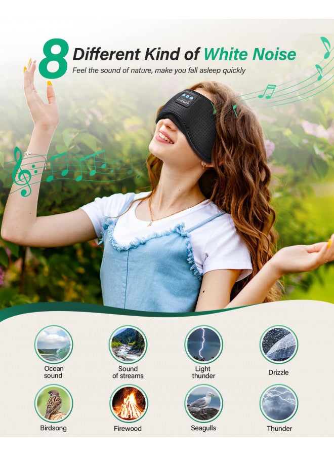 LC-dolida Sleep Headphones, White Noise Bluetooth Sleep Mask 3D Breathable Sleeping Eye Mask with Timing, Sleep Mask with Bluetooth Headphones for Side Sleepers Travel Yoga, Cool Gifts for Men Women - Image 4