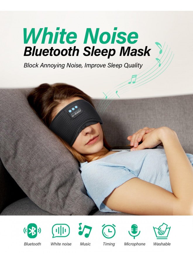 LC-dolida Sleep Headphones, White Noise Bluetooth Sleep Mask 3D Breathable Sleeping Eye Mask with Timing, Sleep Mask with Bluetooth Headphones for Side Sleepers Travel Yoga, Cool Gifts for Men Women - Image 5