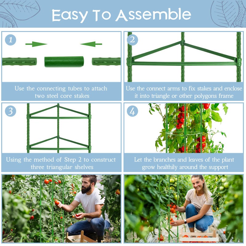 Legigo 6-Pack Tomato Cage for Garden Plant Support- Up to 63inch Garden Stakes Tomato Cage, Tomato Trellis for Potted Plants, Tomato Cages Plant Stakes for Climbing Vegetables Plants Flowers - Image 4