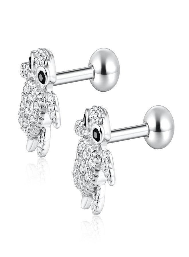 CANDYFANCY 2 Pieces 16g / 18g Surgical Steel Sea Turtle Ear Cartilage Helix Studs Earrings Auricle Piercings (16G Bar 1.2mm Thick) - Image 2