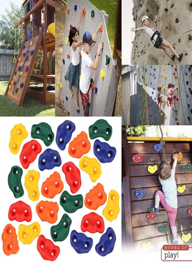 Yaegoo 25pcs Rock Climbing Holds, Rock Climbing Holds with Climbing Rope and Handles, Mounting Hardware Included - Image 5