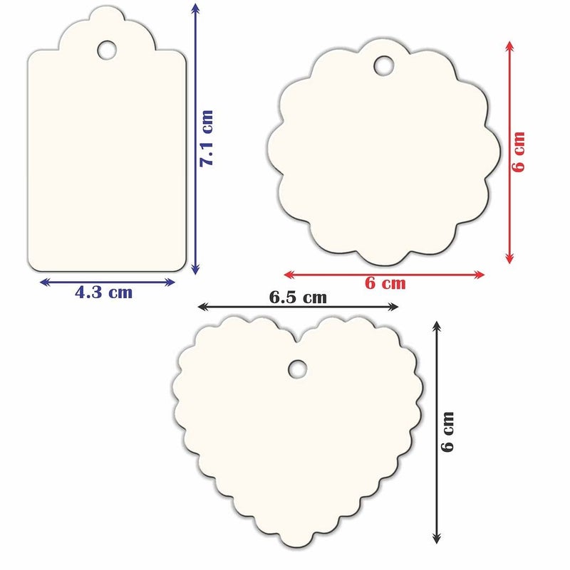 CVANU CVANU 60pcs Designer Blank Craft Paper LabelNote Garment Hang Card DoubleSided Printable Handmade Gift Tag with Golden Strings Idea for Festival Decoration and Special Occasion Biscuit Colour  - Image 5