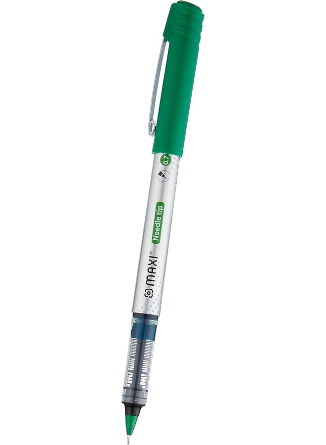 ماكسي قلم حبر جاف برأس إبرة 0.7 مم، علبة تحتوي على 12 قطعة باللون الأخضر - Image 4