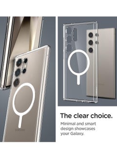 Spigen غطاء حماية فائق الهجين مزود بحلقة معدنية MagFit لهاتف Samsung Galaxy S24 متوافق مع Magsafe - أبيض  - Image 5