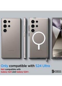 Spigen غطاء حماية فائق الهجين مزود بحلقة معدنية MagFit لهاتف Samsung Galaxy S24 متوافق مع Magsafe - أبيض  - Image 2