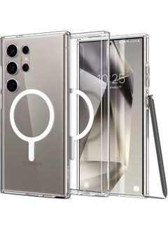 Spigen غطاء حماية فائق الهجين مزود بحلقة معدنية MagFit لهاتف Samsung Galaxy S24 متوافق مع Magsafe - أبيض  - Image 1