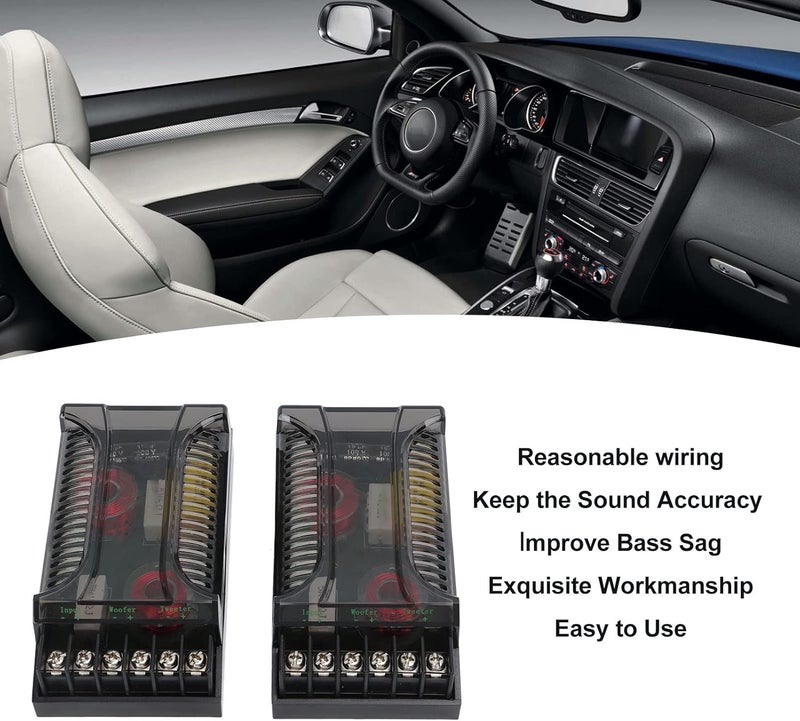 Fydun 300 Watts 2 Way Crossover Car Audio Crossover Universal Heat Dissipation Speaker Frequency Divider - Image 2