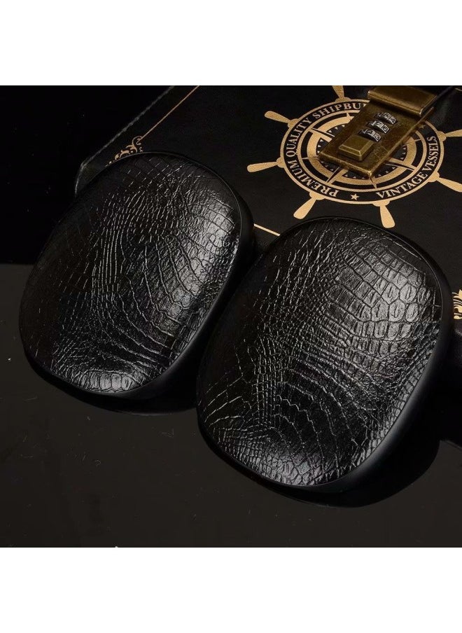 Generic - For Apple AirPods Max Bluetooth Headphone Case PU Skin Protective Case Crocodile Pattern Headphone Case-Color:Black-Applicable Model:For Apple AirPods Max Crocodile Pattern [OPP Bag]] - Image 1