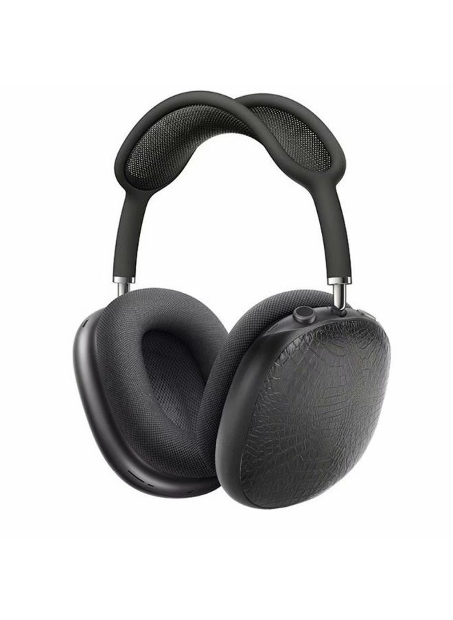 Generic - For Apple AirPods Max Bluetooth Headphone Case PU Skin Protective Case Crocodile Pattern Headphone Case-Color:Black-Applicable Model:For Apple AirPods Max Crocodile Pattern [OPP Bag]] - Image 1
