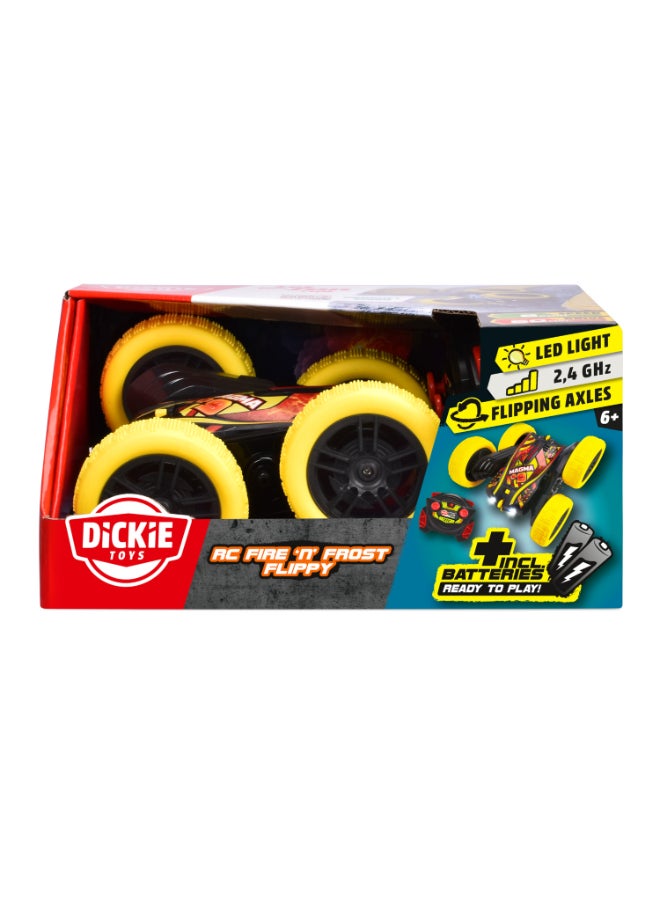 Dickie Item 201103007 Dickie Toys - RC Car Fire 'n' Frost Flippy (16 cm) - Remote Controlled Car from 6 Years with 360° Flips and Light, Remote Control Car for Children, 8 km/h, 2.4 GHz Remote Control, Batteries Included- 6 yerars + - Image 1