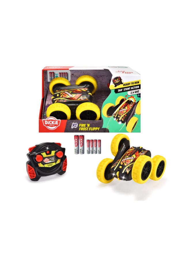 Dickie Item 201103007 Dickie Toys - RC Car Fire 'n' Frost Flippy (16 cm) - Remote Controlled Car from 6 Years with 360° Flips and Light, Remote Control Car for Children, 8 km/h, 2.4 GHz Remote Control, Batteries Included- 6 yerars + - Image 4