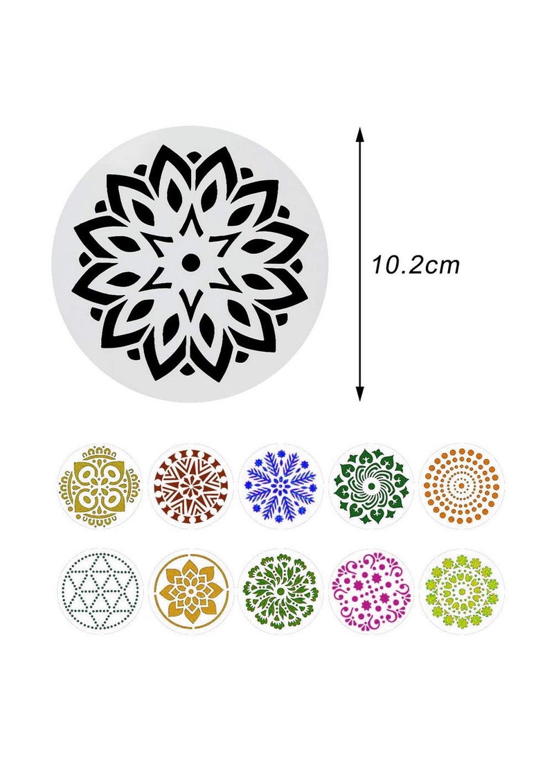 unbraded unbraded Wedong 42 Pcs Mandala Stencils, Reusable Stencils Mandala Dot Painting Templates Round Stencil For Diy Painting Art Scrapbook(4 Inch)  - Image 3
