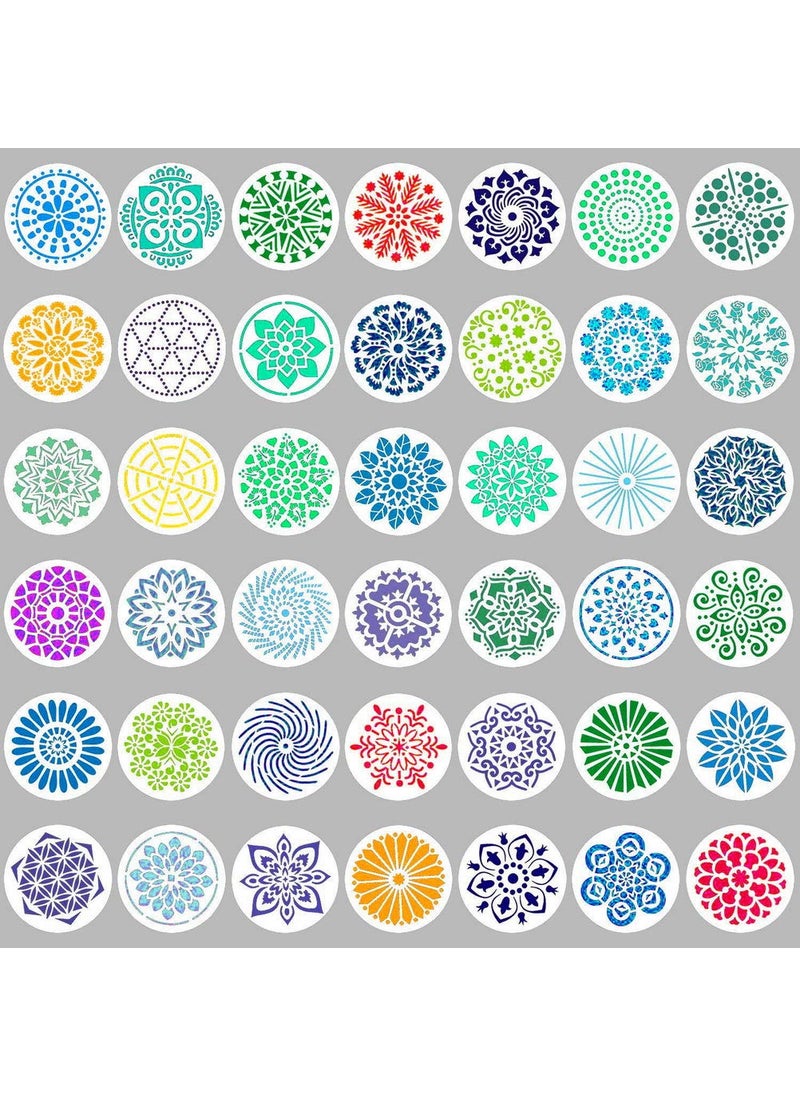 unbraded unbraded Wedong 42 Pcs Mandala Stencils, Reusable Stencils Mandala Dot Painting Templates Round Stencil For Diy Painting Art Scrapbook(4 Inch)  - Image 2