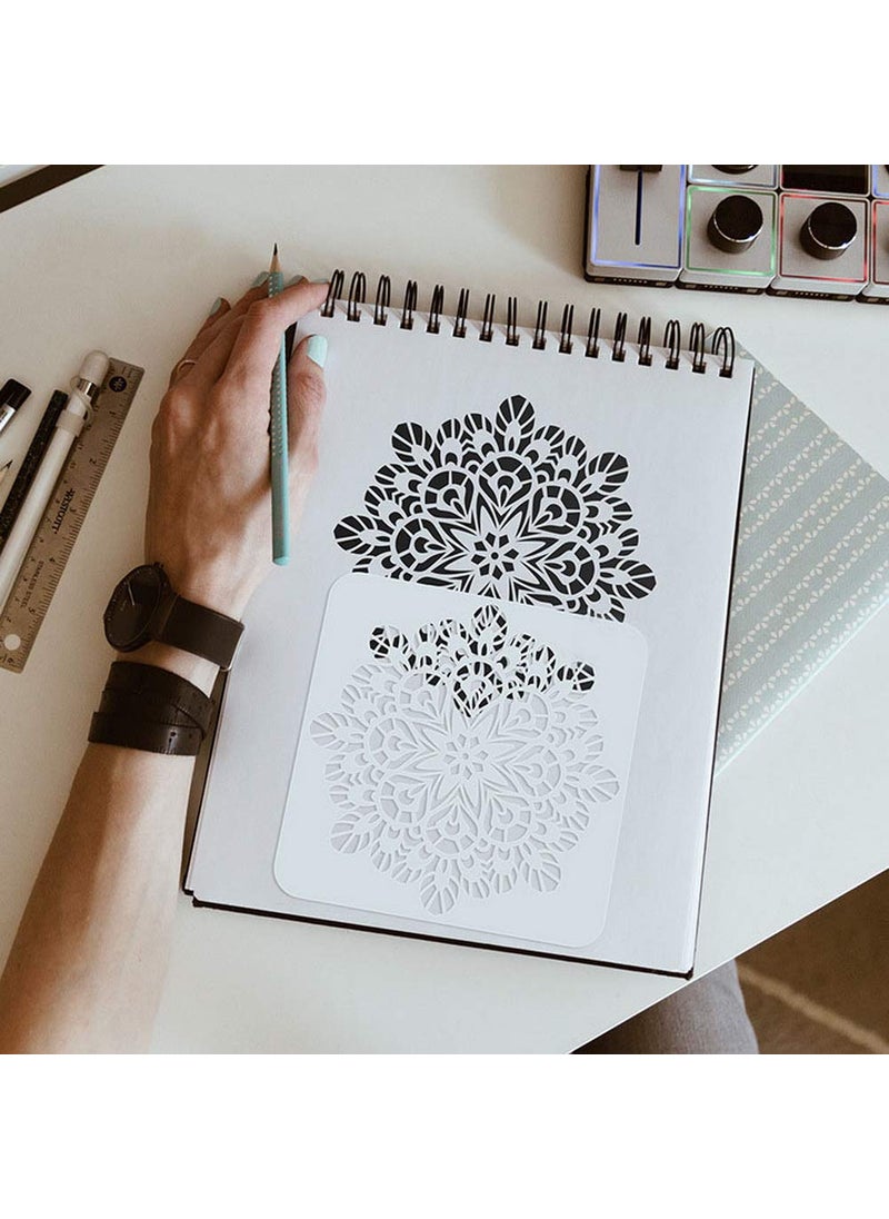unbraded unbraded Wedong 42 Pcs Mandala Stencils, Reusable Stencils Mandala Dot Painting Templates Round Stencil For Diy Painting Art Scrapbook(4 Inch)  - Image 5