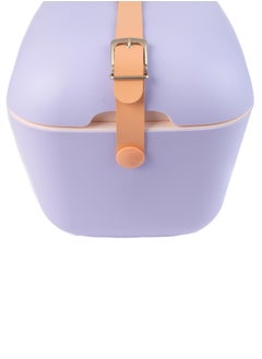 Polarbox Polarbox 12L Cooler Box – Lilac & Orange | Retro Insulated Ice Box with Leather Strap | Stylish Thermal Picnic & Beach Cooler  - Image 3