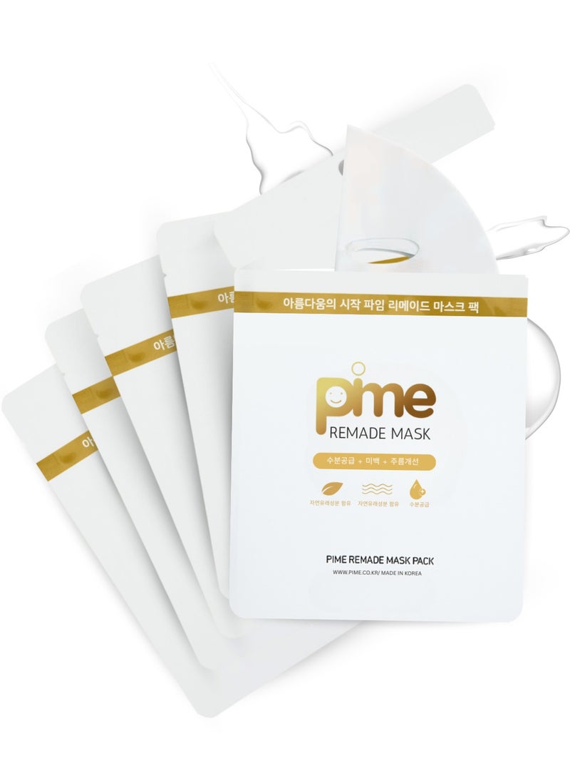 pime K-Beauty Bee Venom Sheet Mask 5-Pack x2 – Anti-Aging, Hydrating & Brightening Face Masks for Acne-Prone Skin, Firming & Collagen Boost - Image 2