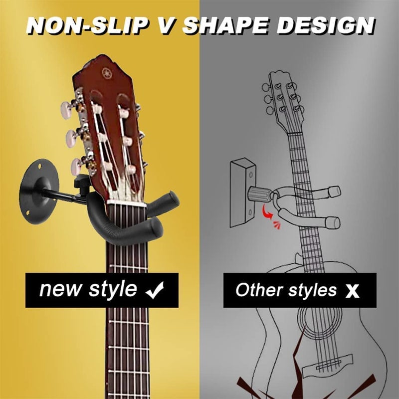 Device Of Urban Infotech حامل جدار للجيتار مع أوتار جيتار وكابو سريع التغيير من سبائك المعادن للجيتار الكهربائي والبيس والبانجو والمندولين (يتضمن 5 ريش)  - Image 4