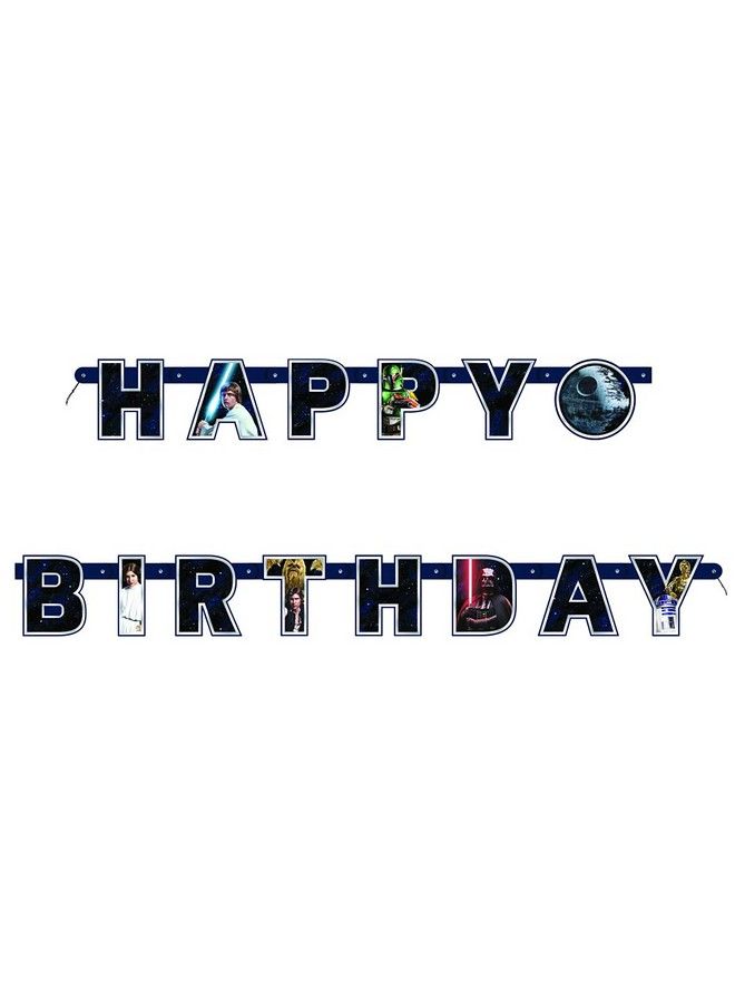 Unique Star Wars Classic Birthday Jointed Banner 6.5 Ft Multicolor - Image 2