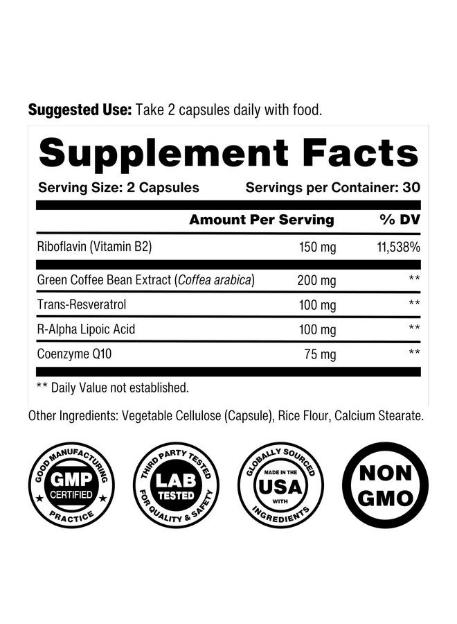 Celly Mitochondrial Health | Longevity Supplement for Cellular Nutrition and Healthy Aging | Promotes Mitochondria ATP Energy with CoQ10, Resveratrol & Green Coffee | Made in USA & 3rd Party Tested - Image 4