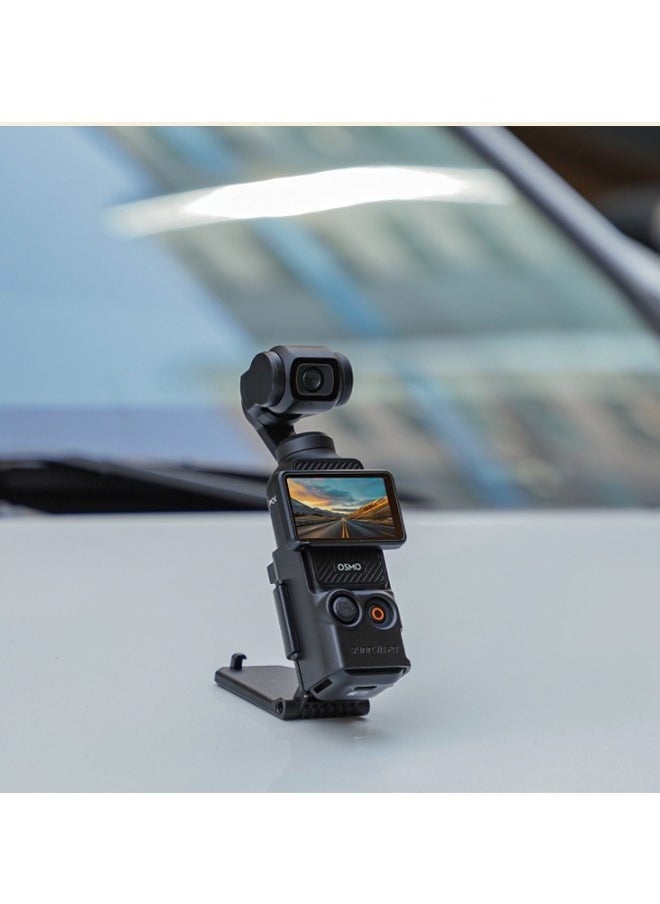 Sunnylife - Magnetic suction bracket,compatible with DJI Osmo Pocket 3, Pocket3 accessory expansion adapter magnetic suction shell base,for desktop,vertical surface use,adjustable,black - Image 1