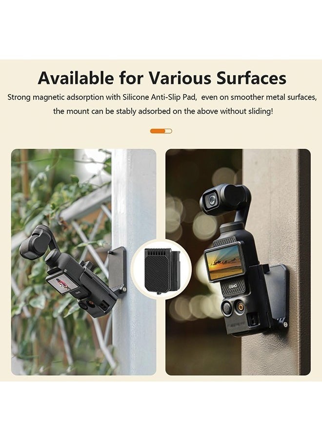 Sunnylife - Magnetic suction bracket,compatible with DJI Osmo Pocket 3, Pocket3 accessory expansion adapter magnetic suction shell base,for desktop,vertical surface use,adjustable,black - Image 1