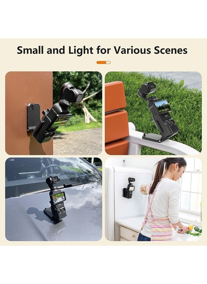 Sunnylife - Magnetic suction bracket,compatible with DJI Osmo Pocket 3, Pocket3 accessory expansion adapter magnetic suction shell base,for desktop,vertical surface use,adjustable,black - Image 1
