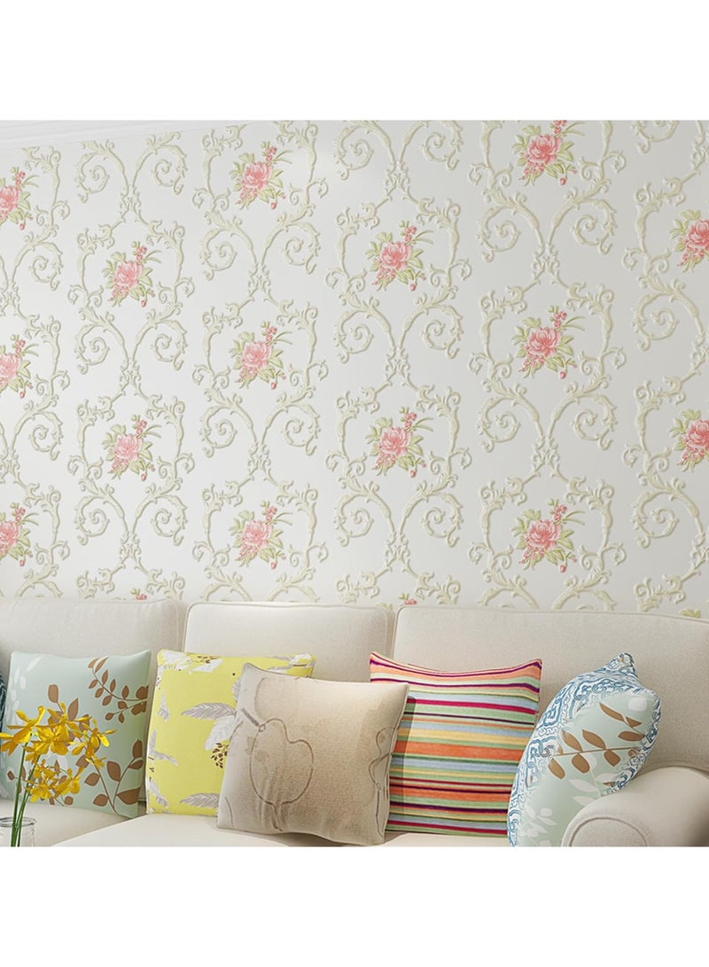 Anna 3D Anti-Dirty Bedroom Wall Mural Decor - 0.53*4m Room Background Wallpaper Stickers - Image 4