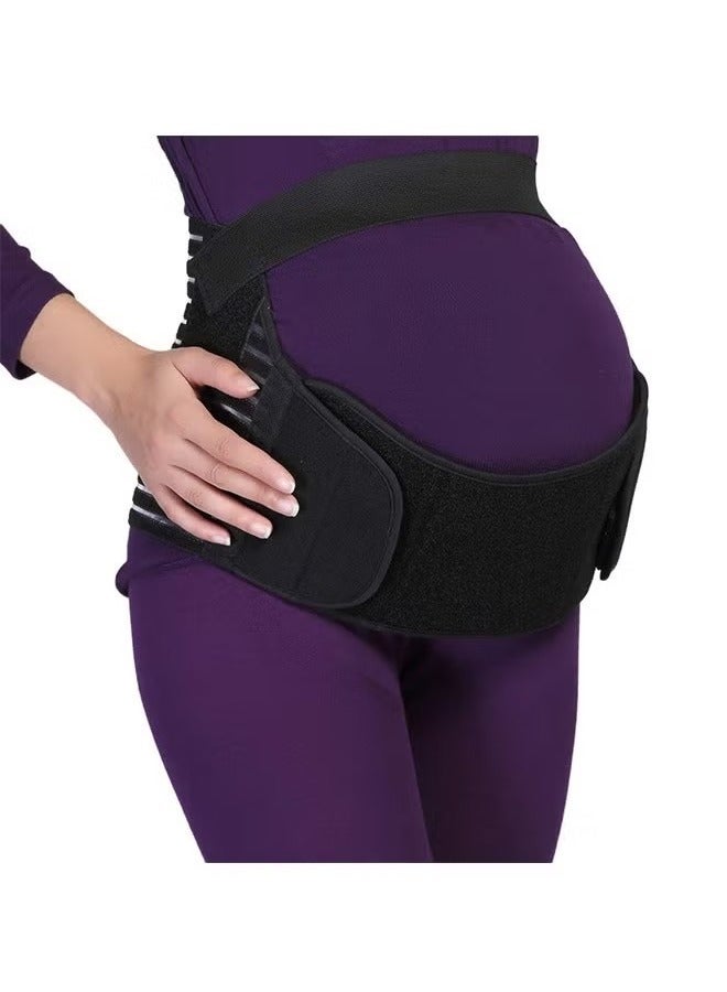 Care Belly Band Pregnancy Support Maternity Belt Adjustable Breathable Comfortable Belly Brace Band Pregnancy Must Haves for Pregnant Women Supporting Abdomen Waist Pelvis Back L size Black - Image 3