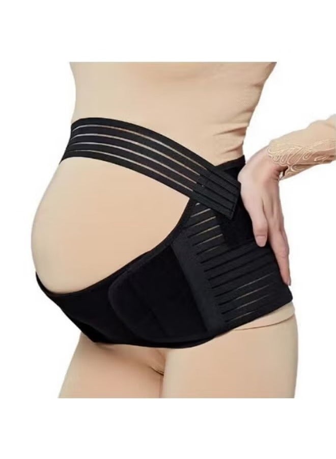 Care Belly Band Pregnancy Support Maternity Belt Adjustable Breathable Comfortable Belly Brace Band Pregnancy Must Haves for Pregnant Women Supporting Abdomen Waist Pelvis Back L size Black - Image 4