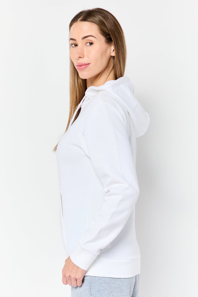 Adidas Women Sportswear Fit Long Sleeve Outdoor Hoodie, White - Image 4