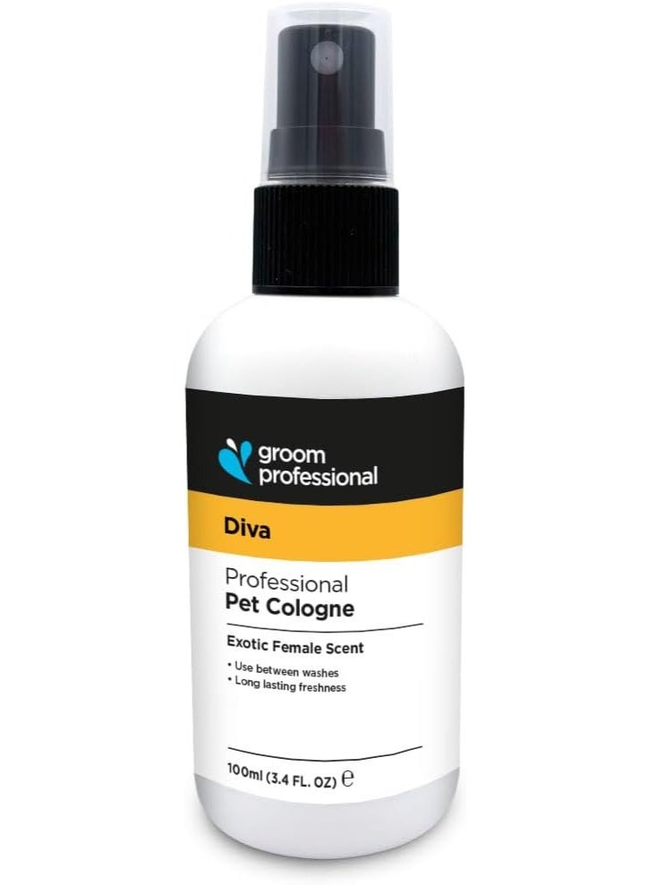 Groom Professional Diva Pet Cologne 100 ml, Exotic Female Scent, Long-Lasting Fragrance for Female Dogs, Salon-Quality Perfume - Image 1