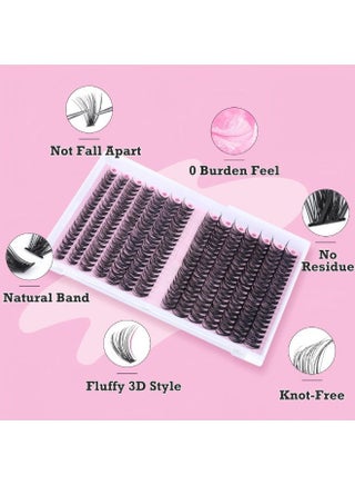 280-Piece DIY Lash Extension Kit with 9–16 mm 30D and 40D Individual Lash Clusters, Lash Bond, Remover and Applicator for Natural and Volume Looks - view 5