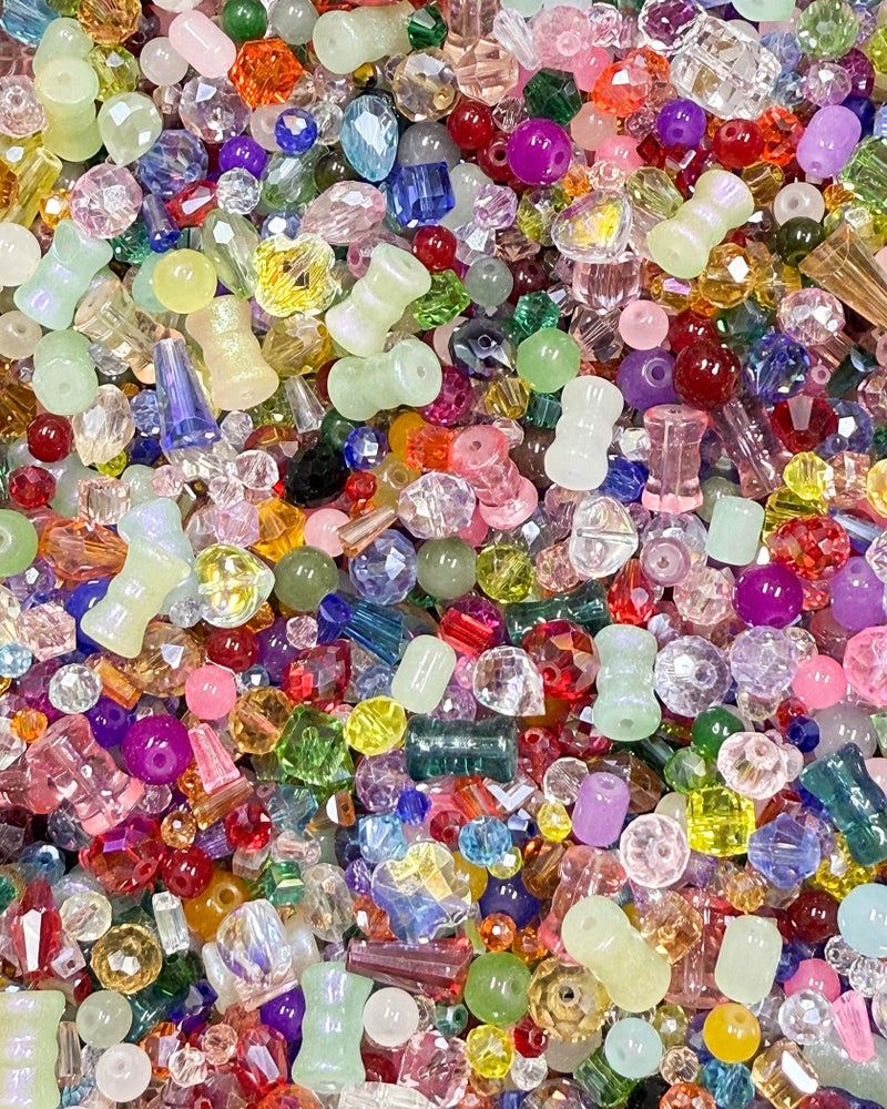 Laopottbeads One Pound Assorted Glass Beads for Jewelry Making, 2-16mm Colorful Crystal Beads for Bracelets, Crafts, DIY Art, Bulk Jewelry Making Supplies - Image 1