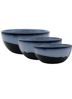 Emeril Lagasse Emeril Lagasse 3-Piece Nesting Round Stoneware Mixing Bowl Set, Versatile 2/1/0.5 Qt, for Cooking, Baking, Prepping, Serving, Salad, Housewarming Gift, Microwave & Oven Safe up to 450 f  - Image 2