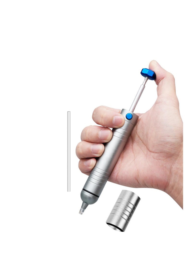 SYOSI Solder Sucker No Clog Desoldering Pump, for Solder Removing with Replaceable Heat Resistan Silicone Sucking Nozzle, Desoldering Tool Sodering Pump Strong Vacuum Aluminum Suction Remover  - Image 1