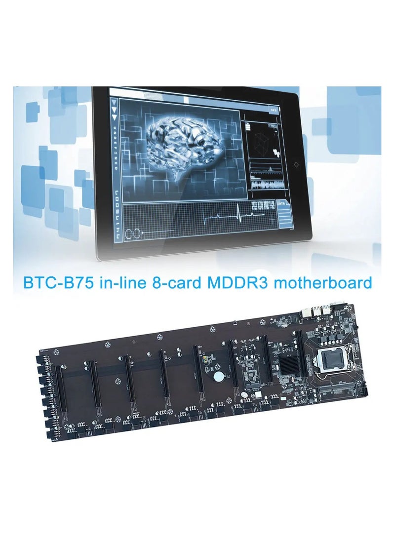Miner B75 Motherboard Mining Machine Motherboard MDDR3 For ETC CPU 8 Graphic Cards (B75 Miner Motherboard)