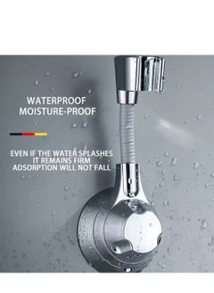 BLUE CORAL Suction Cup Shower Holder Adjustable Shower Head Holder Nozzle Handheld Holder Punch-Free Multi Angle Rotation Shower Bracket (Silver)  - Image 3