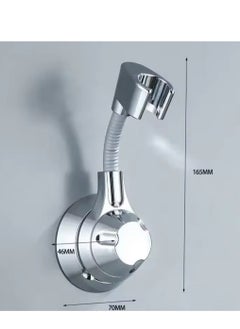 BLUE CORAL Suction Cup Shower Holder Adjustable Shower Head Holder Nozzle Handheld Holder Punch-Free Multi Angle Rotation Shower Bracket (Silver)  - Image 2