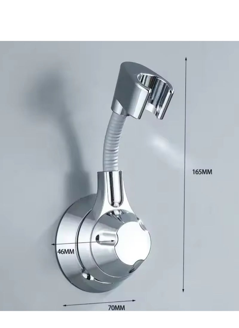 BLUE CORAL Suction Cup Shower Holder Adjustable Shower Head Holder Nozzle Handheld Holder Punch-Free Multi Angle Rotation Shower Bracket (Silver)  - Image 2