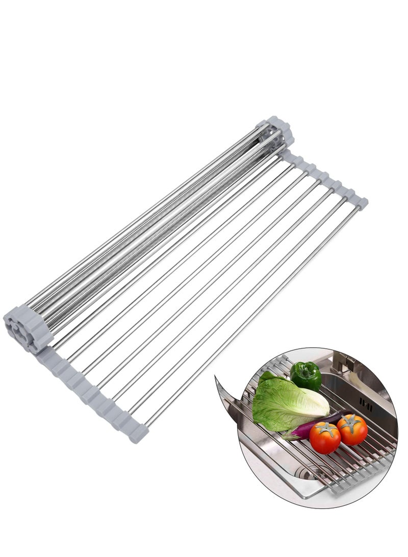 SYOSI Friusate Sink Caddy Over the Sink Multipurpose Roll-Up Dish Drying Rack - Image 1