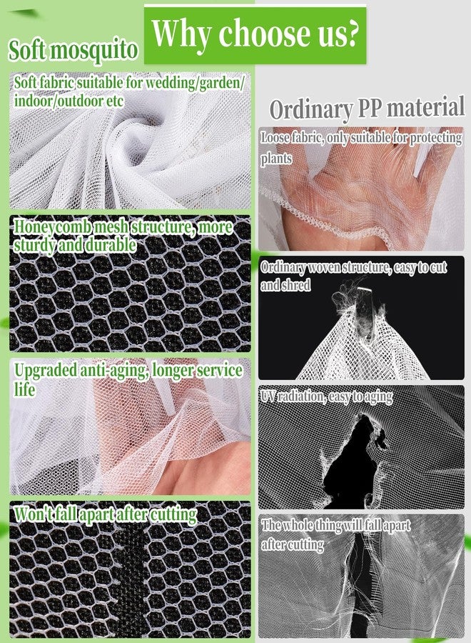 RGQSUN Mosquito Netting 39x10Ft Garden Mesh Netting, Bug Insect Mosquito Fly Bird Net, Animals Barrier Protection Net, White 3x12 m - Image 5