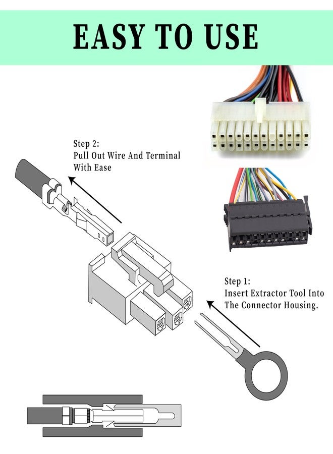 ecocstm 41 PCS Terminal Removal Tool Kit, Depinning Tool Electrical Pin Removal Tool, Pin Extractor Removal Tool Kit, Electrical Wire Connector Pin Release Terminal Ejector Kit for Automotive, Home Appliance - Image 3