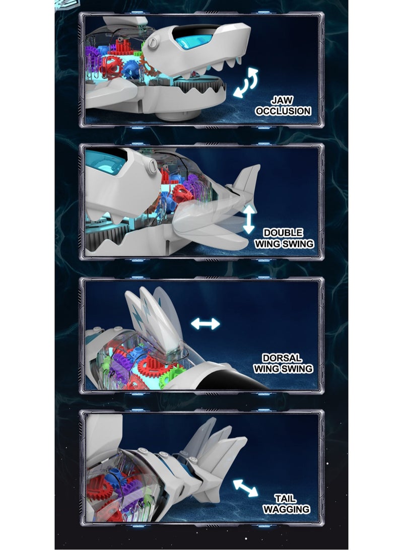 Gear Transmission Universal Shark Toy with Light and Music for Kids - Image 4