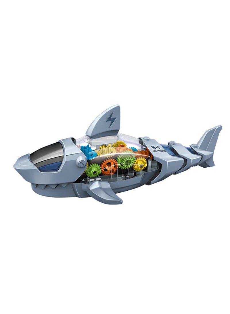 Gear Transmission Universal Shark Toy with Light and Music for Kids - Image 1