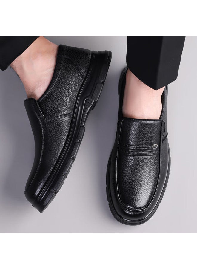 Poitulas Men's Slip-on Business Casual Shoes, Fashionable Lightweight Soft-soled Loafers, Style 8815, Black, Size 40 - Image 1